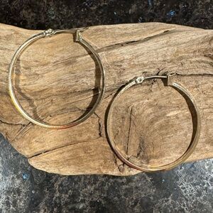 Classic Silver Hoop Earrings - 1”